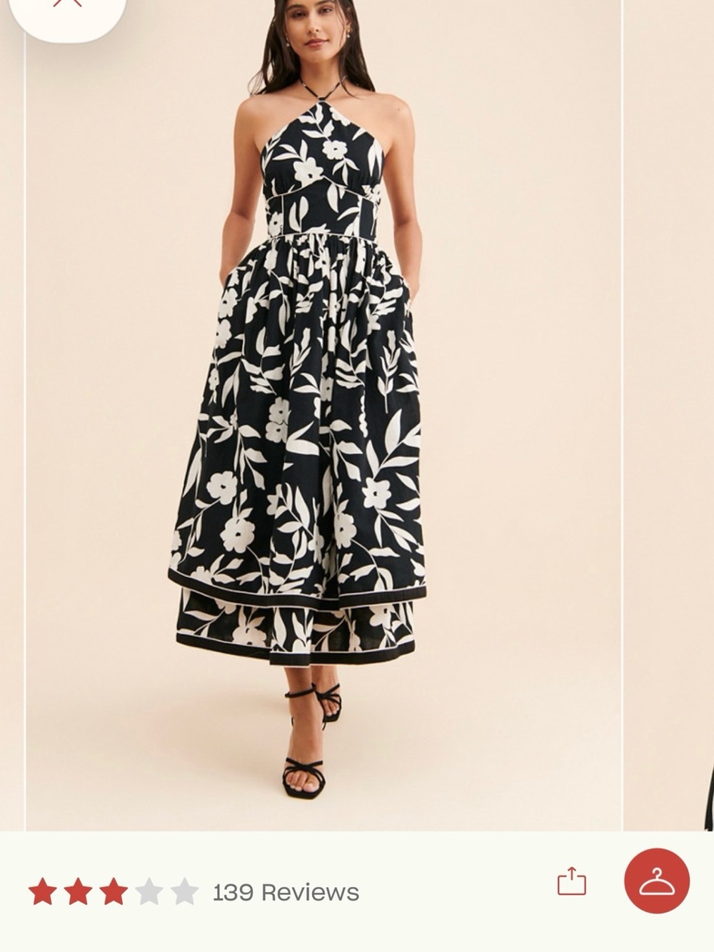 Black Floral Halter Maxi Dress